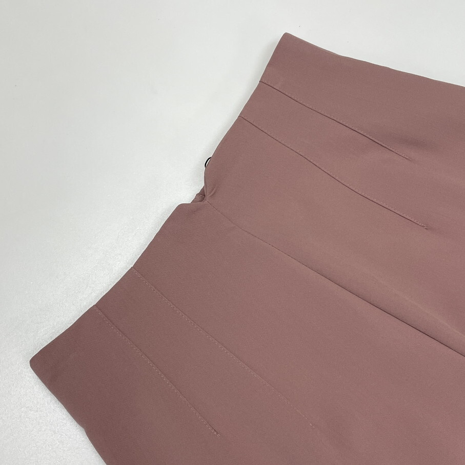 ZARA /M/ ピンク ハイウエストパンツ タグ付き レディース オフィスカジュアル ボトム 通勤 生地 ストレッチ 大人可愛い ホワイトロゴ ザラ