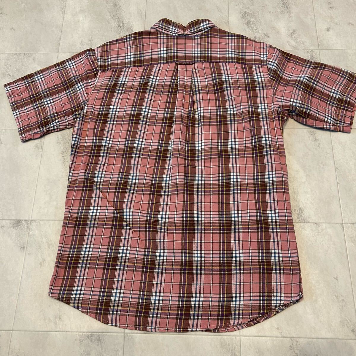 希少 90s 00s Ralph Lauren ラルフローレン チェック柄 ダブルポケット ポニー無(wú)し ボタンダウン ビンテージ 半袖シャツ INDIA制 sizeXXL