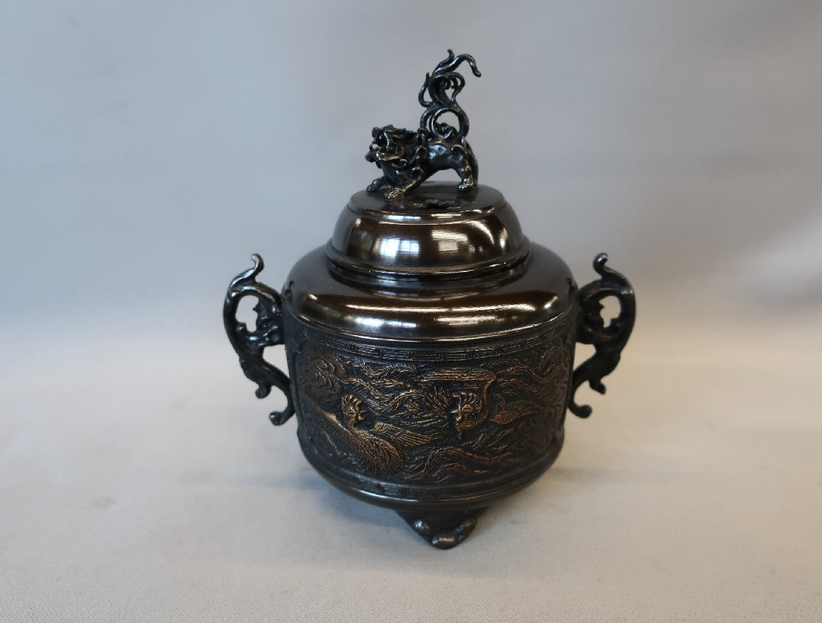 倉庫整理品】香炉 青銅器 吉秀 口径約7.2㎝ 瑞峰堂謹製 高岡銅器 倉庫整理品】香炉 青銅器 吉秀 口径約7.2㎝ 瑞峰堂謹製 高岡銅器