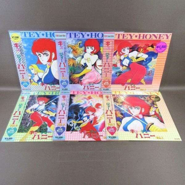 VA364●永井豪「キューティーハニー Vol.1～6」LD(レーザーディスク)全6巻セット (半数未開封新品)