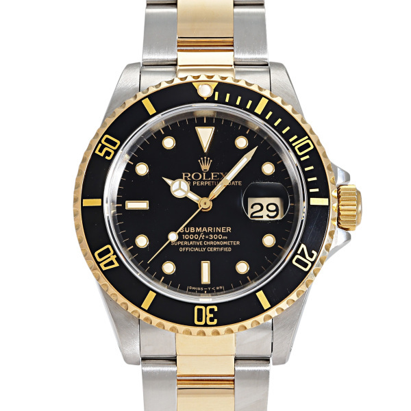 ロレックス ROLEX サブマリーナー デイト 16613 ブラック文字盤 中古 腕時計 メンズ