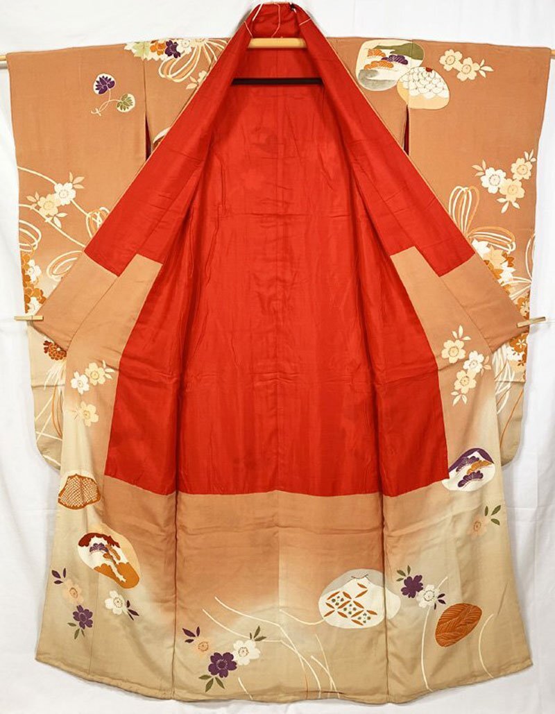 * кимоно March * античный кимоно кимоно с длинными рукавами ... букет документ retro современный Taisho роман Showa Retro мир .MIX Junior тоже * состояние хороший 503aa20