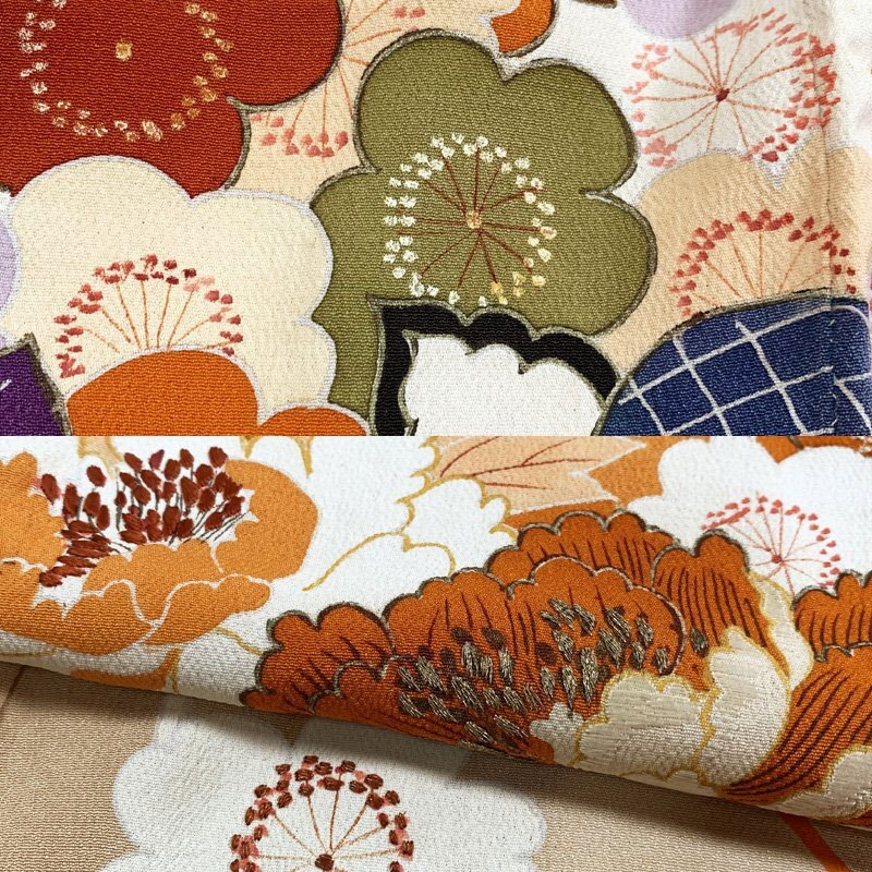 * кимоно March * античный кимоно кимоно с длинными рукавами ... букет документ retro современный Taisho роман Showa Retro мир .MIX Junior тоже * состояние хороший 503aa20