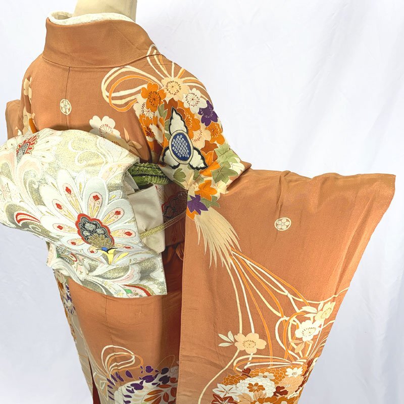 * кимоно March * античный кимоно кимоно с длинными рукавами ... букет документ retro современный Taisho роман Showa Retro мир .MIX Junior тоже * состояние хороший 503aa20