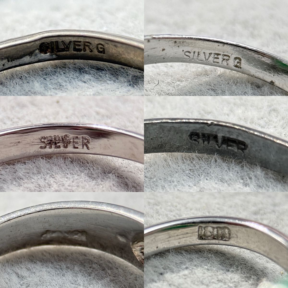 V92 天然石 翡翠 緑石など 指輪 リング シルバー SILVER刻印含む V92 天然石 翡翠 緑石など 指輪 リング シルバー SILVER刻印含む
