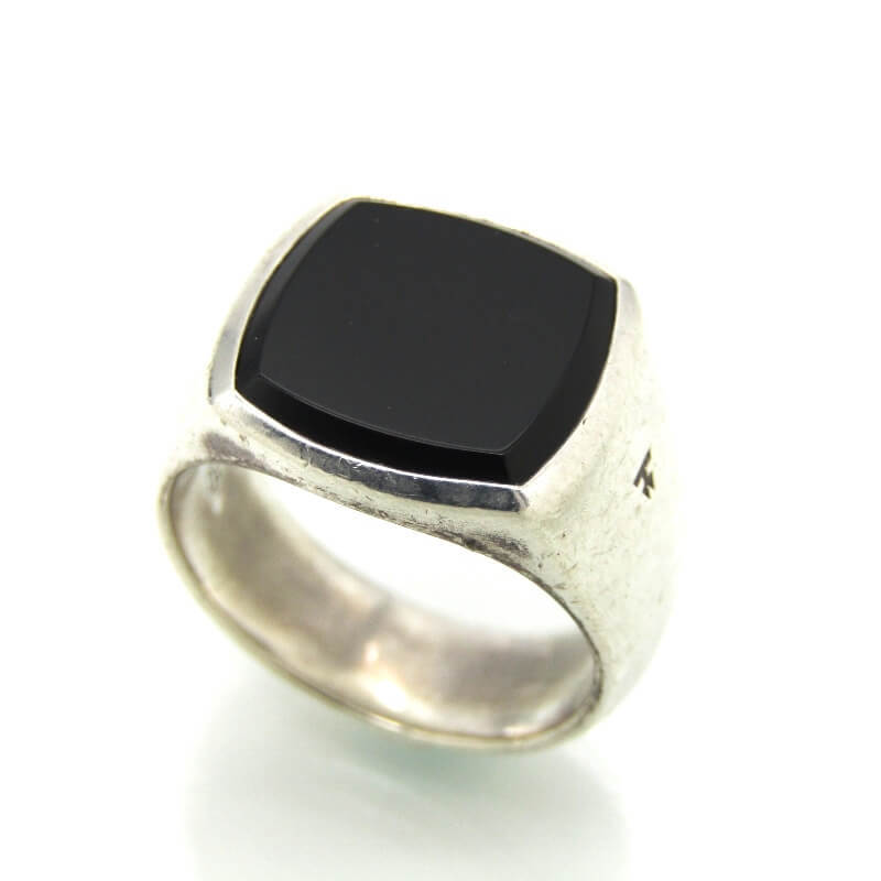 TOM WOOD トムウッド リング Cushion Black Onyx Ring #54 クッション オニキス マット加工 SV925 ロジウムメッキ 14號 28009533