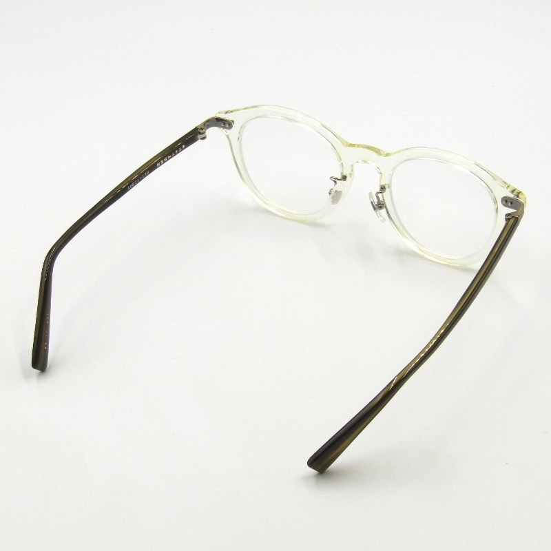 美品 金子眼鏡 カネコガンキョウ メガネフレーム KA-17 度入り 日本製 ACETATEシリーズ ボストン CYL クリアイエロー/オリーブ 65007252_画像6