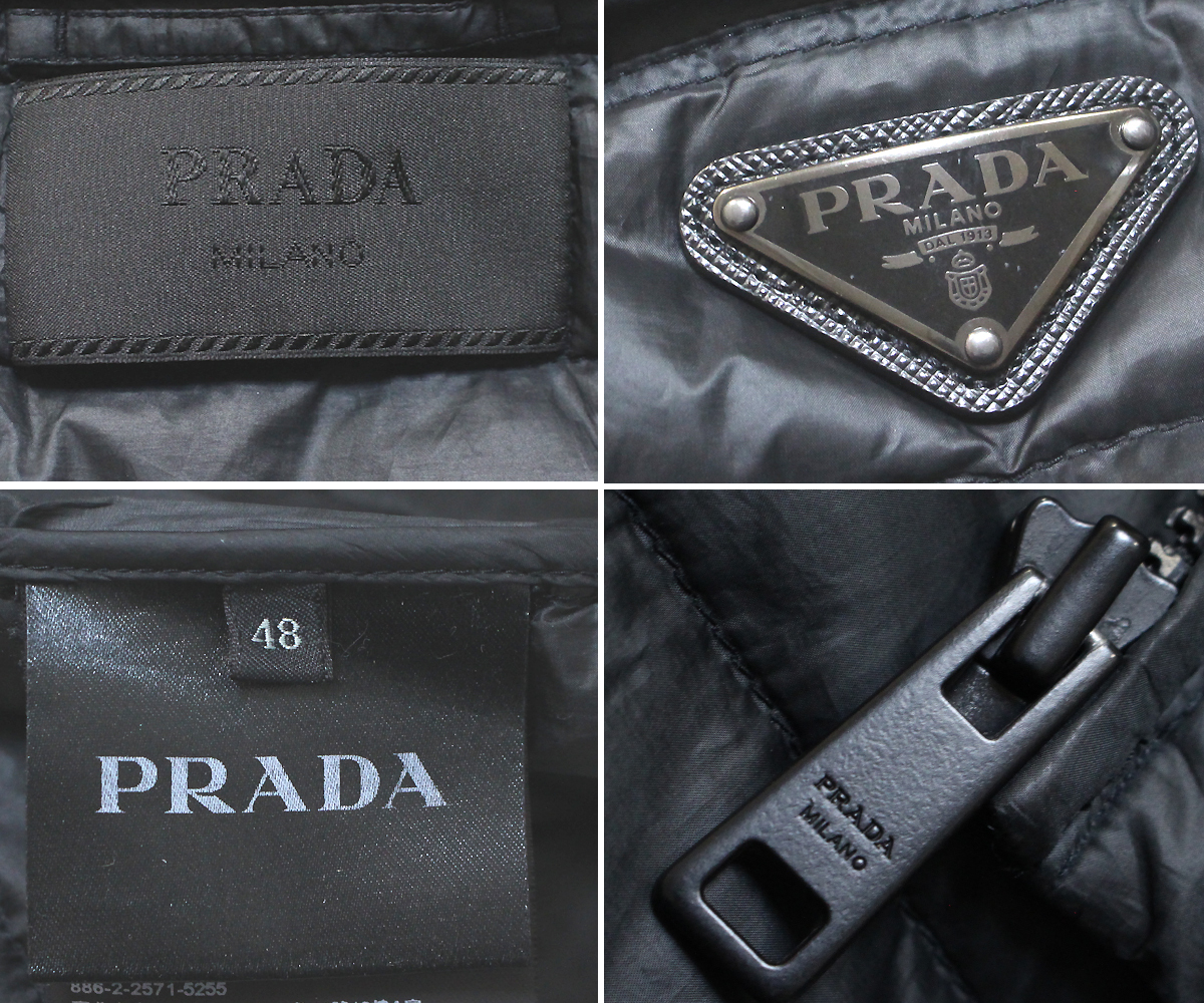 美品 PRADA プラダ ダウンジャケット 48 トライアングルロゴ 美品 PRADA プラダ ダウンジャケット 48 トライアングルロゴ