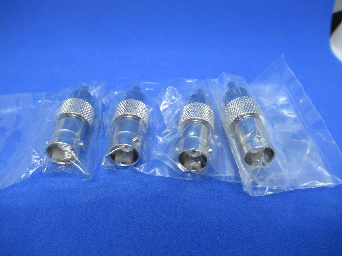 【未使用 長期保管品】変換プラグ 同軸接栓 BNCメス－RCAオス ４個セット（管18）_画像1