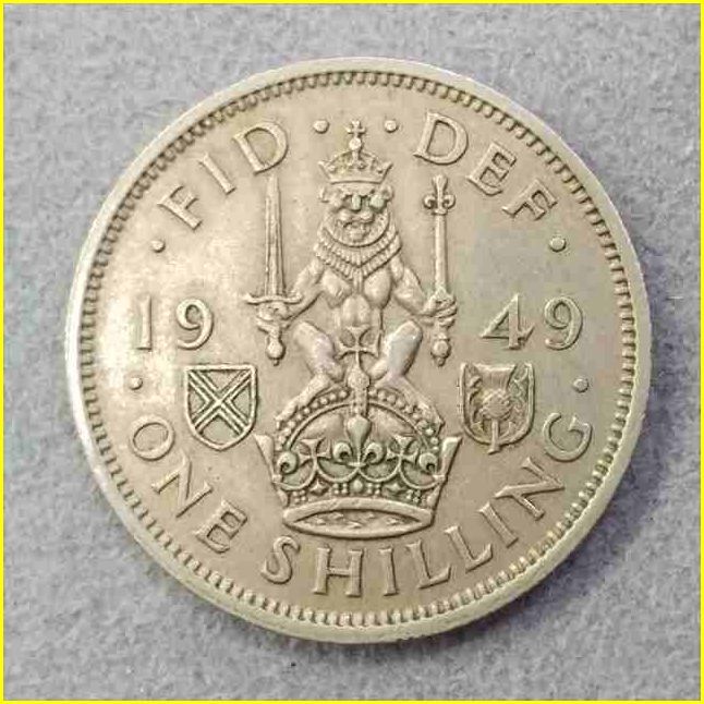 イギリス 1シリング 硬貨/1949年】 英国 ONE SHILLING 白銅貨