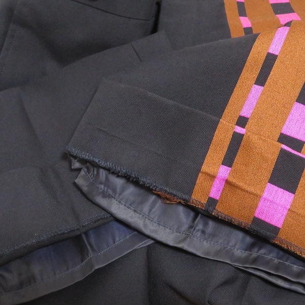 #anc コムデギャルソン COMMEdesGARCONS パンツ S 濃紺 茶 ピンク チェック センタープレス ユニセックス [927967]