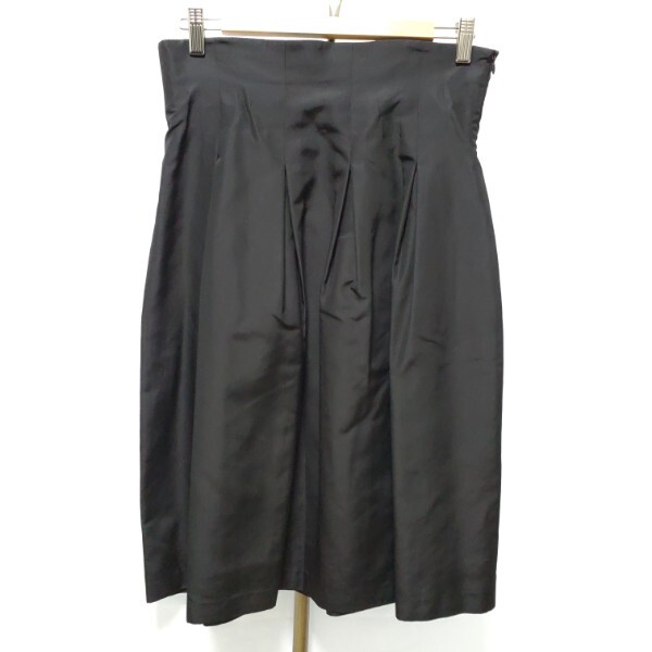 #anc フォクシーブティック FOXEY BOUTIQUE スカート 40 黒 プリーツ シルク レディース [907808]