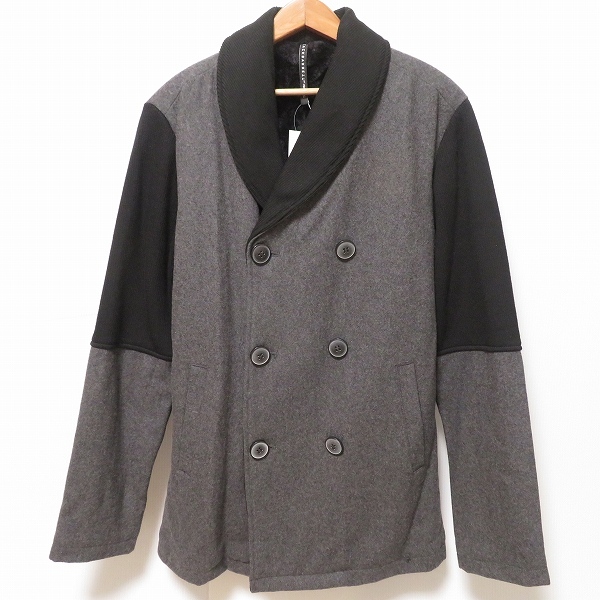 #wnc ブラックバレット バイ ニール バレット BLACKBARRETT by NEIL BARRETT ジャケット XL グレー 黒 ダブル 里起毛 メンズ [935734]