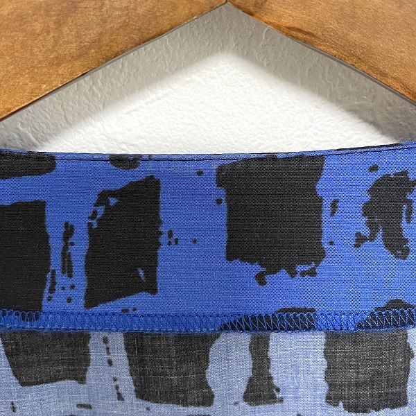 #snc ジュンアシダ junashida ワンピース 7 青 黒 総柄 半袖 小さいサイズ レディース [934448]_画像6