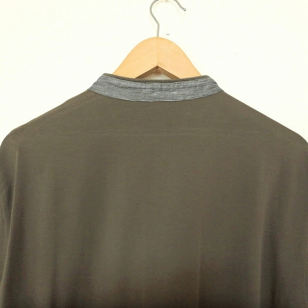 #sxc アルマーニコレッツォーニ ARMANICOLLEZIONI カットソー XXL カーキ グレー Tシャツ 半袖 ヘンリーネック メンズ [936367]