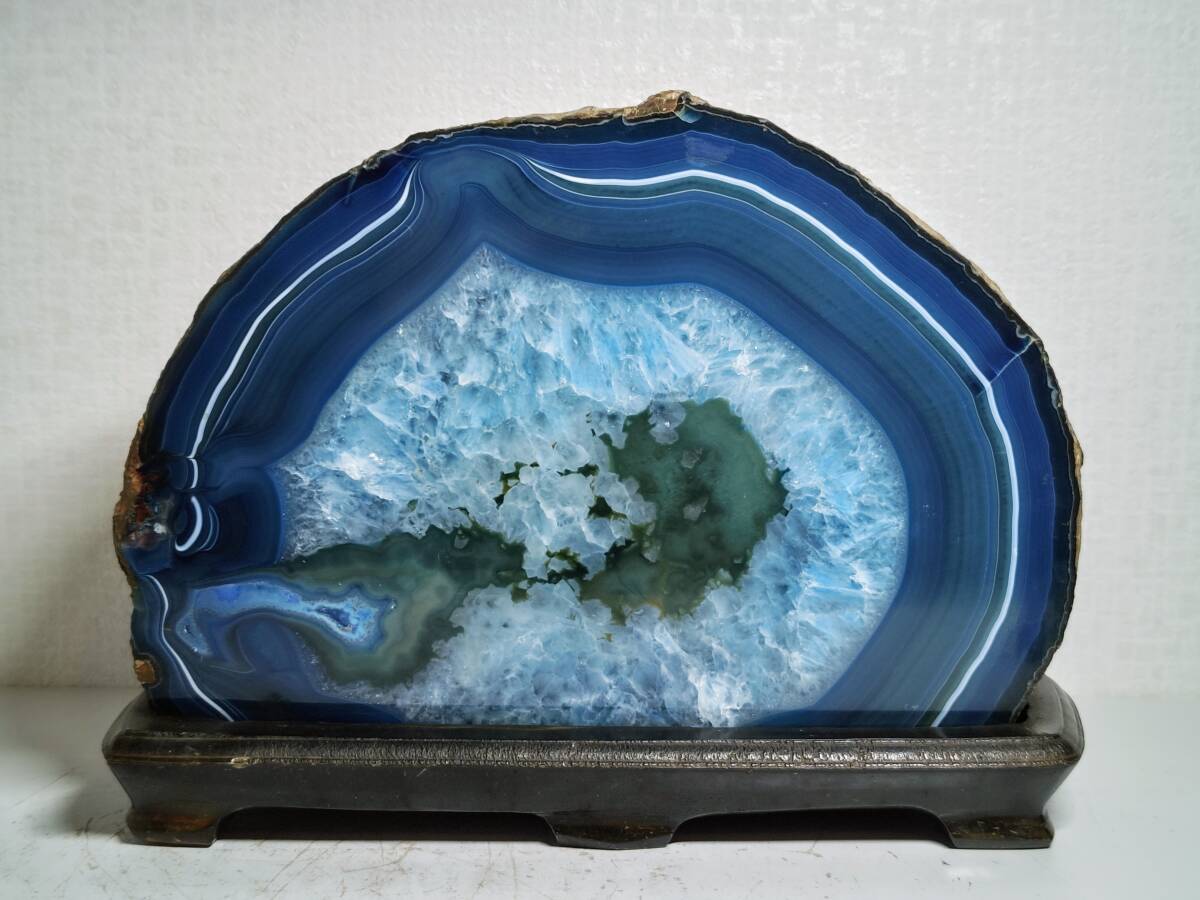 メノウ 瑪瑙 ブルーアゲート 鑑賞石 青メノウ】◇5.6kg◇ 瑪瑙 メノウ アゲート 原石 鑑賞石 自然石 天然石