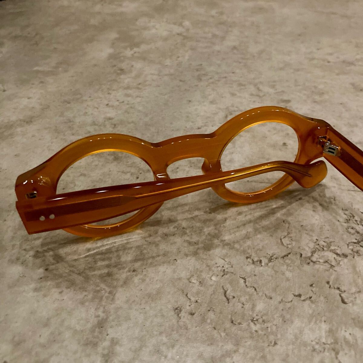 ロイド眼鏡　ラウンド型　オレンジ　サングラス　伊達メガネ　ヴィンテージ風　男女兼用めがね　新品未使用　丸眼鏡　レトロ　丸めがね