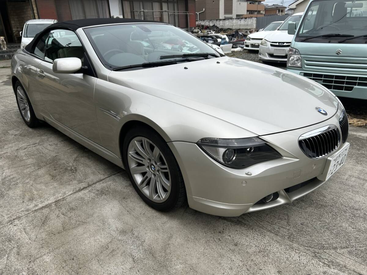 美車平成16年11月 BMW e63 645ci 6シリーズカブリオレ 走行距離少ない5萬?臺禁煙車 車検令和9年6月85萬円コミコミです。
