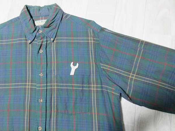 『 送料無(wú)料！』 レア！貴重！★ 90’ｓビンテージ ??《 USA制！》【 L.L.Bean 】コットン100％ 『チェック柄！』長(zhǎng)袖シャツ?M