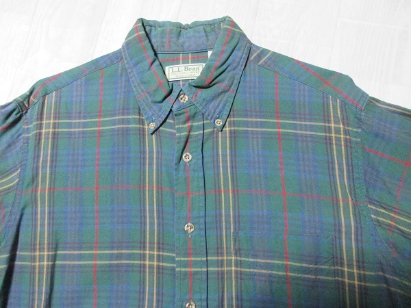 『 送料無(wú)料！』 レア！貴重！★ 90’ｓビンテージ ??《 USA制！》【 L.L.Bean 】コットン100％ 『チェック柄！』長(zhǎng)袖シャツ?M