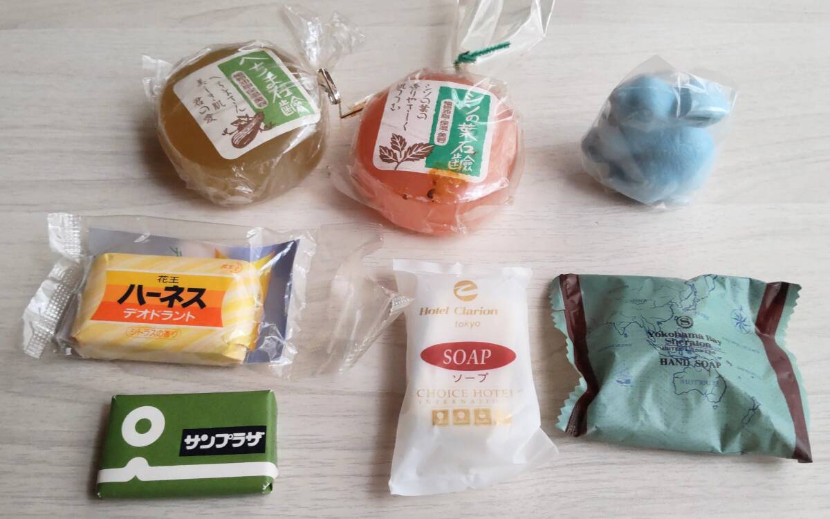 石鹸いろいろ7個(gè)セット★橫浜ベイシェラトン?ホテルクラリオン東京?中野サンプラザ?花王ハーネス?へちま?シソの葉?うさぎ型ソープ