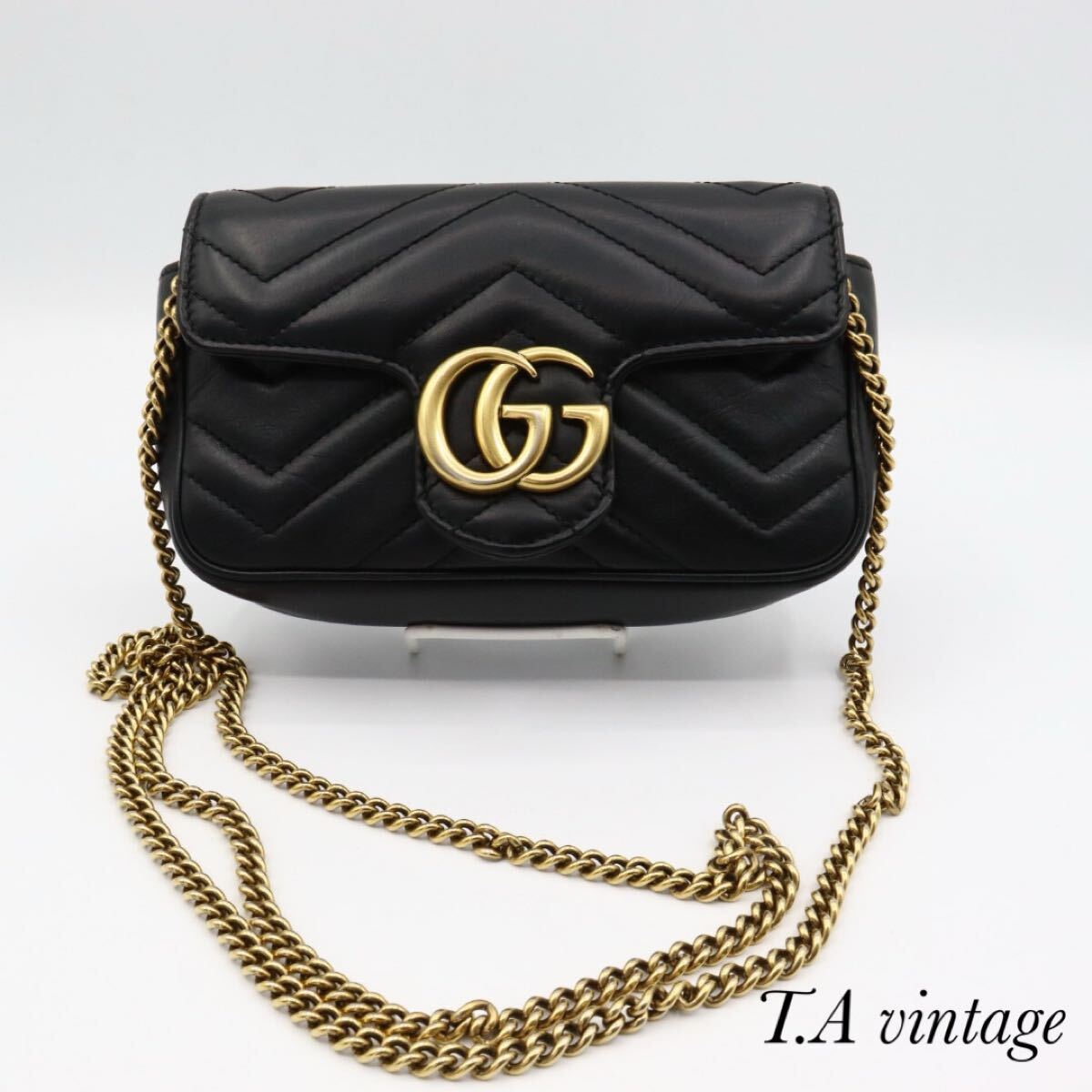 美品 GUCCI グッチ GGマーモント キルティング レザー ミニ 美品 GUCCI グッチ GGマーモント キルティング レザー ミニ