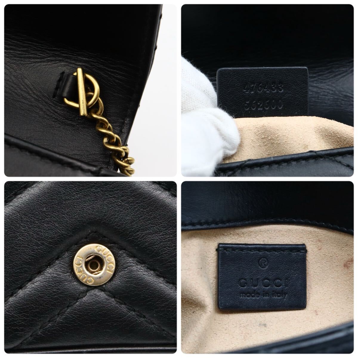 美品 GUCCI グッチ GGマーモント キルティング レザー ミニ 美品 GUCCI グッチ GGマーモント キルティング レザー ミニ