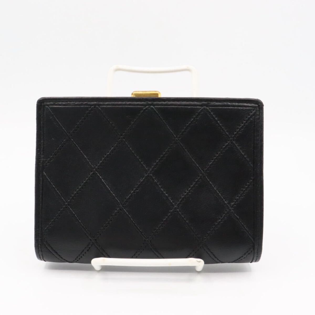 CHANEL 美品 シャネル ビコローレ がま口 レザー 折り財布 CHANEL 美品 シャネル ビコローレ がま口 レザー 折り財布