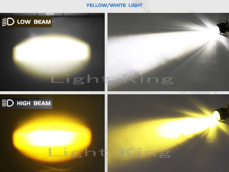 2色切替 72W 8000LM H4 Hi 黃 Lo 白 プロジェクター LEDヘッドライト バイク アヴェニス125/DF200E/DR250R/GS250/GSF250/GSX250/RG250γ