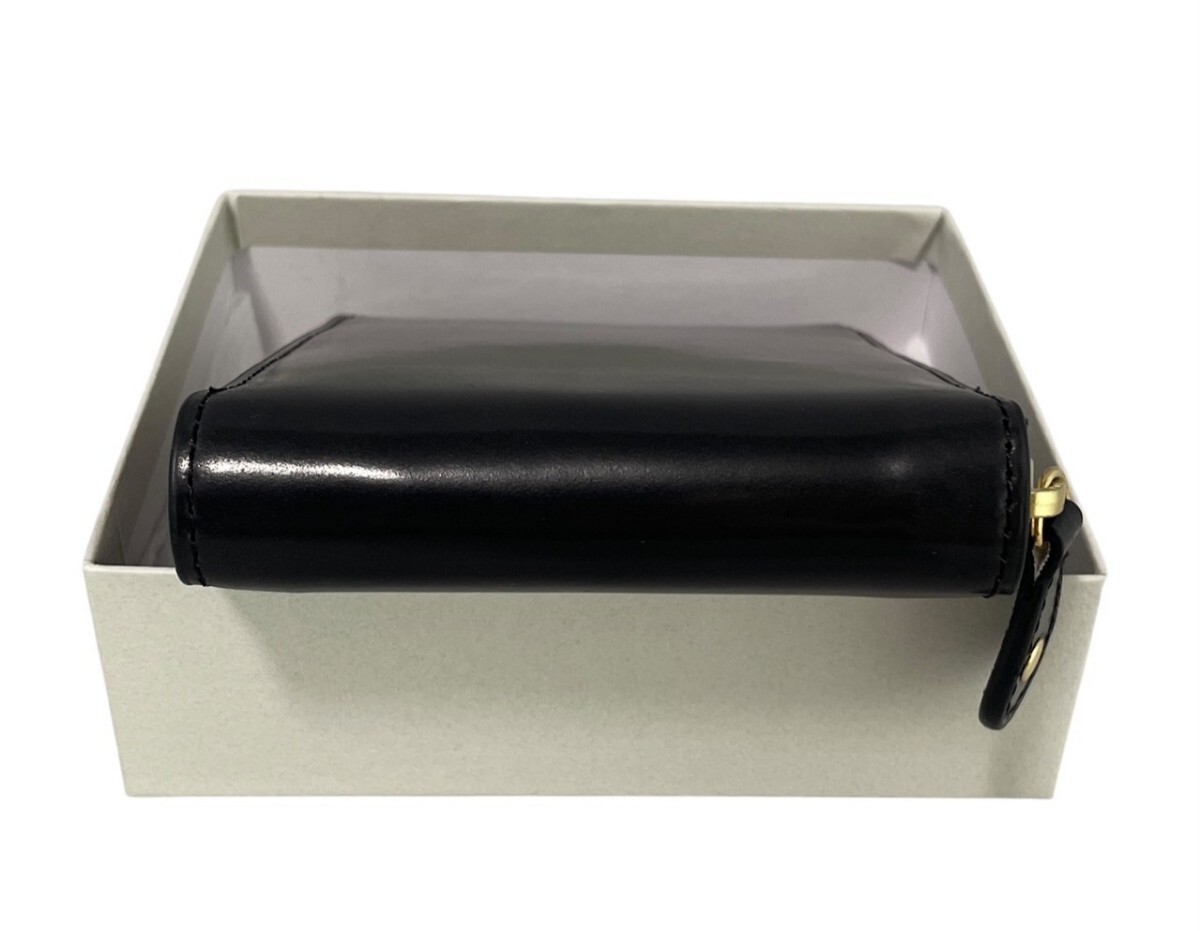 【新品】ROCADO ロカド　シェルコードバン　ウォレット　二つ折り財布　最高級 イタリア馬革　ラウンドファスナー　ブラック　送料無料