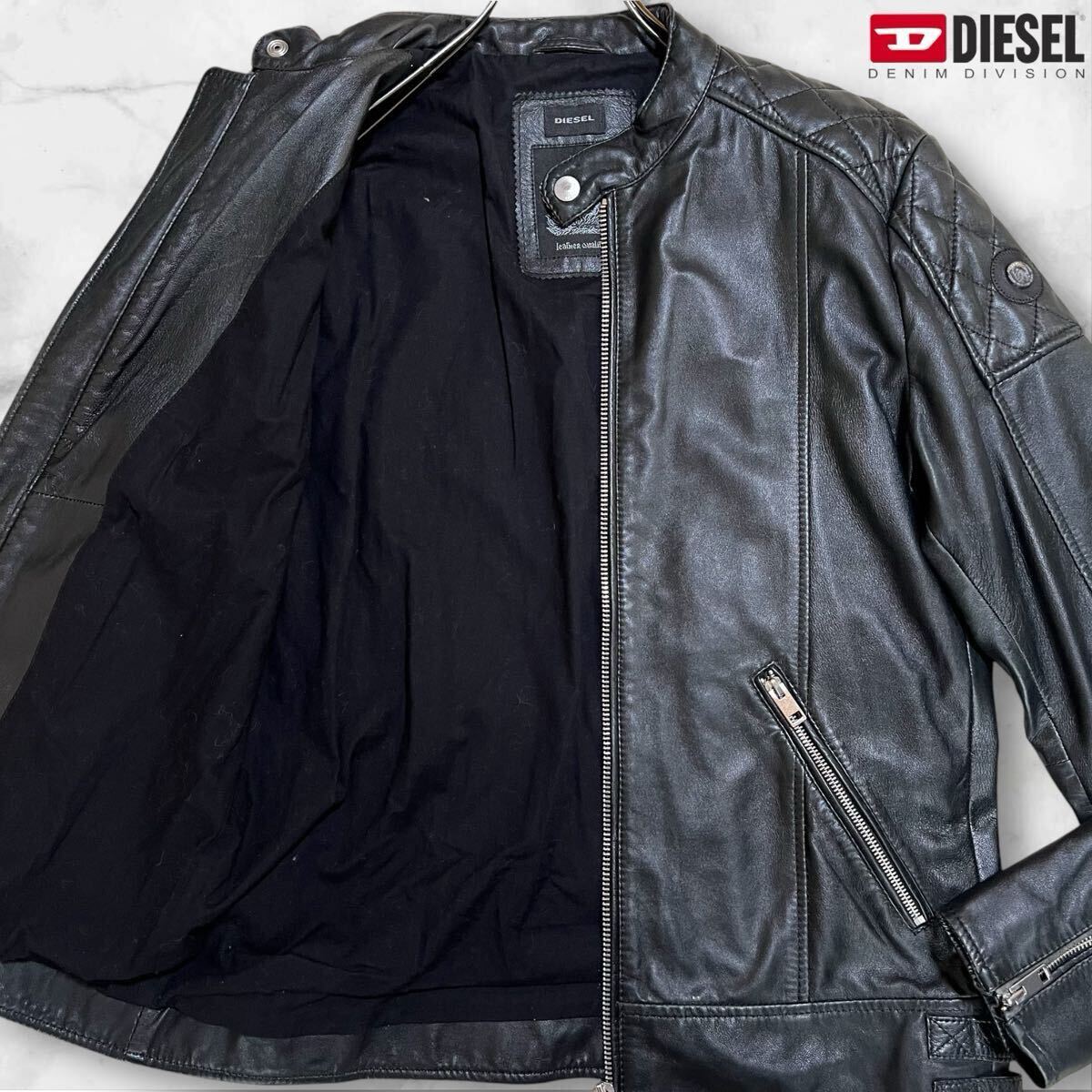 美品/XL相当○DIESEL ディーゼル ラムレザー ジャケット 美品/XL相当○DIESEL ディーゼル ラムレザー ジャケット