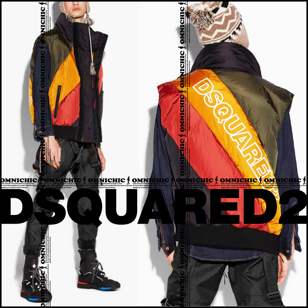目立つビックロゴが抜群！■新品170,500円【DSQUARED2】ディースクエアードD-QUILTEDキルティングパファーダウンベスト48/L~XL S71FB0430