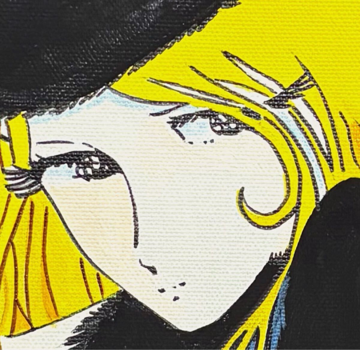 模写】F4号油彩画:松本零士【銀河鉄道999】額縁:絵画:サイン 模写】F4号油彩画:松本零士【銀河鉄道999】額縁:絵画:サイン