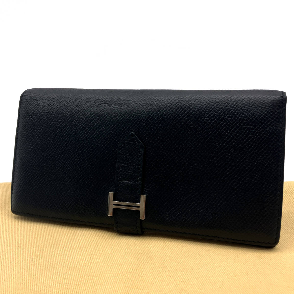 超美品】エルメス ベアンクラシック エプソン ブラック 長財布 超美品】エルメス ベアンクラシック エプソン ブラック 長財布