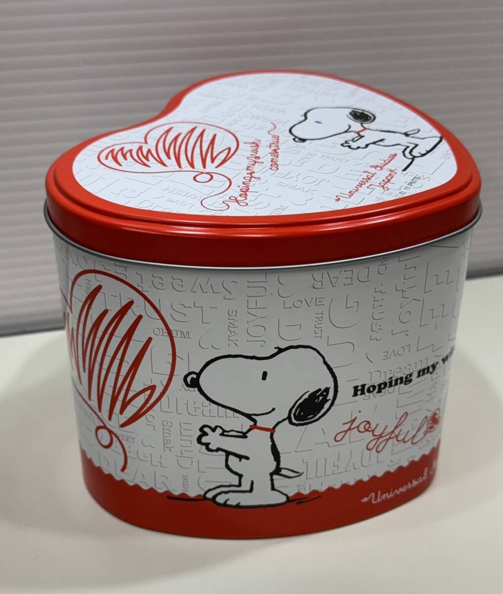 スヌーピー SNOOPY ハート型 USJ スチール お菓子入れ 缶のみ 小物入れ ZM2526