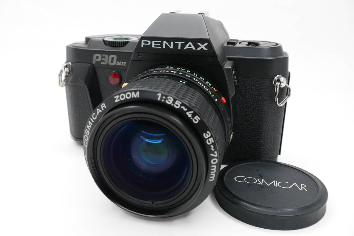 * есть перевод сильно сниженная цена * Pentax PENTAX P30 DATE однообъективный зеркальный камера корпус MC COSMICAR ZOOM 35-70mm F3.5-4.5 линзы работоспособность не проверялась #759