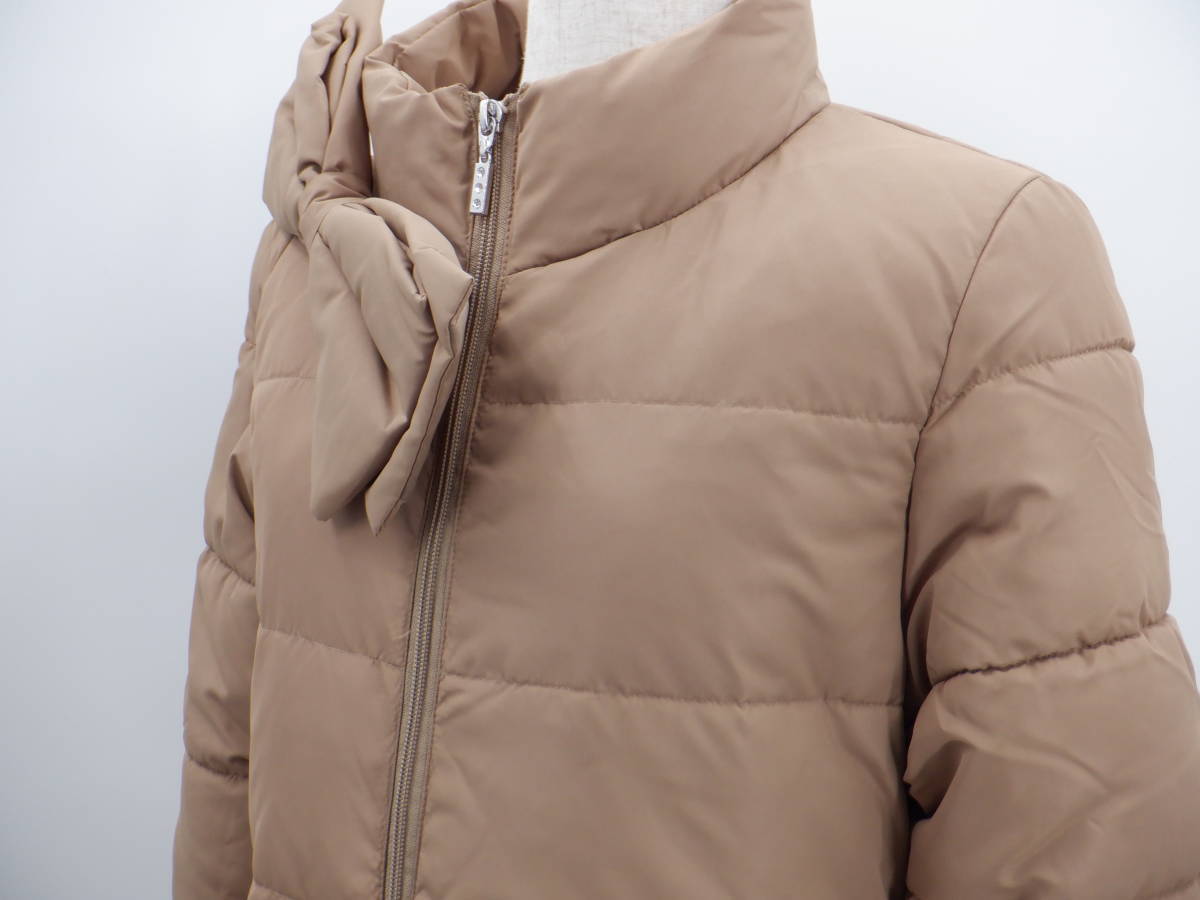 【新品】【tocco closet トッコ クローゼット】リボン付 2WAY ペプラムフリル ロングダウンコート/モカ【同梱可能】【コート】【アウター】_画像4