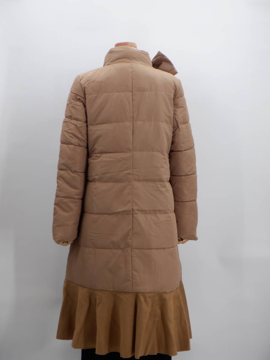 【新品】【tocco closet トッコ クローゼット】リボン付 2WAY ペプラムフリル ロングダウンコート/モカ【同梱可能】【コート】【アウター】_画像3