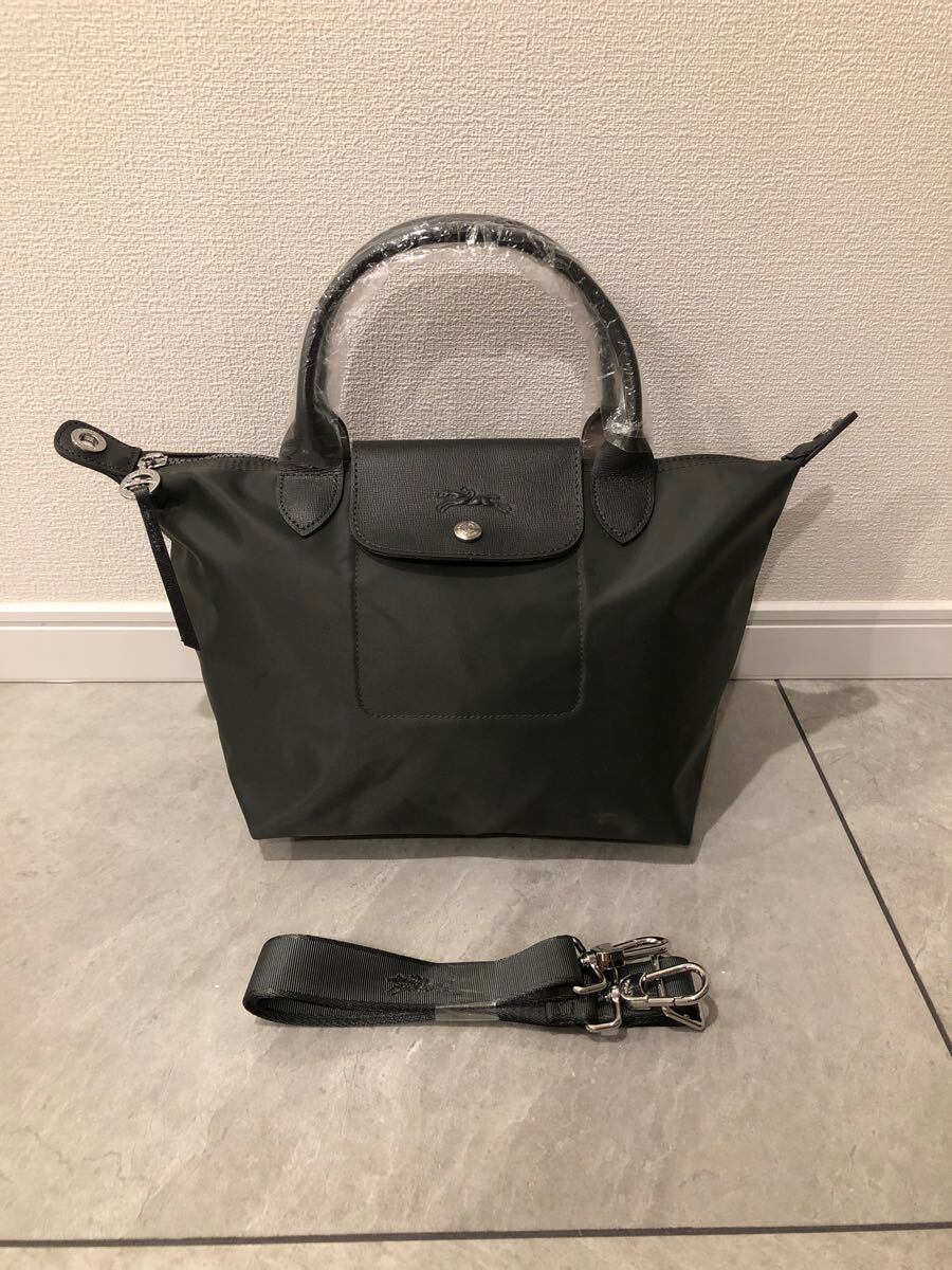 新品 ロンシャン LONGCHAMP 2wayトートバッグS グレー 新品 ロンシャン LONGCHAMP 2wayトートバッグS グレー