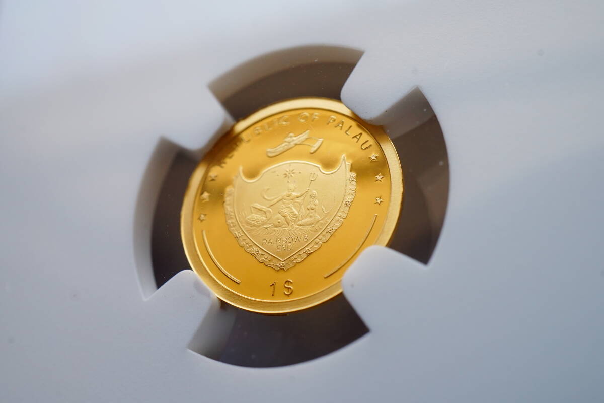 幸運を呼ぶ四つ葉のクローバー金貨】2023 パラオ 1ドル金貨 NGC 幸運を呼ぶ四つ葉のクローバー金貨】2023 パラオ 1ドル金貨 NGC