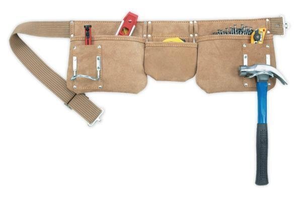 クニーズ KUNY'S 腰袋 両側(cè) ベルト AP-1300 釘袋 作業(yè)袋 ツールポーチ ツール ポーチ スプリットレザー 制 ハンマー ホルダー 工具差し