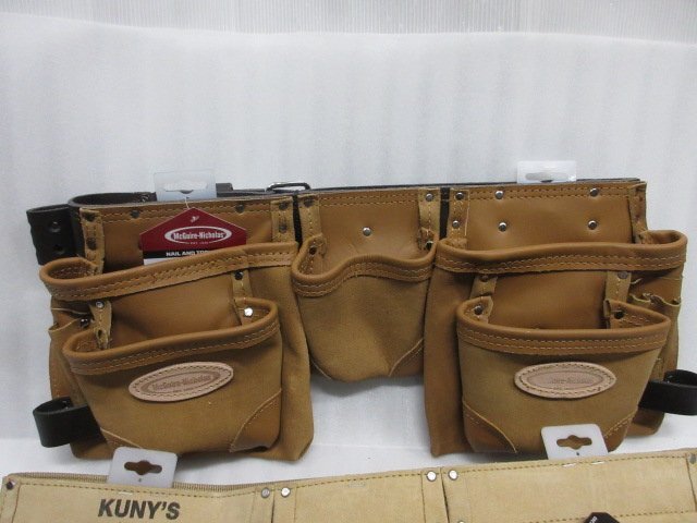 ルースター ROOSTER　McGuire 上革 カーペンター 12ポケ V973964 クニーズ KUNY'S 両側(cè)ベルト AP-1300 ２點(diǎn) 腰袋 釘袋 ツールポーチ