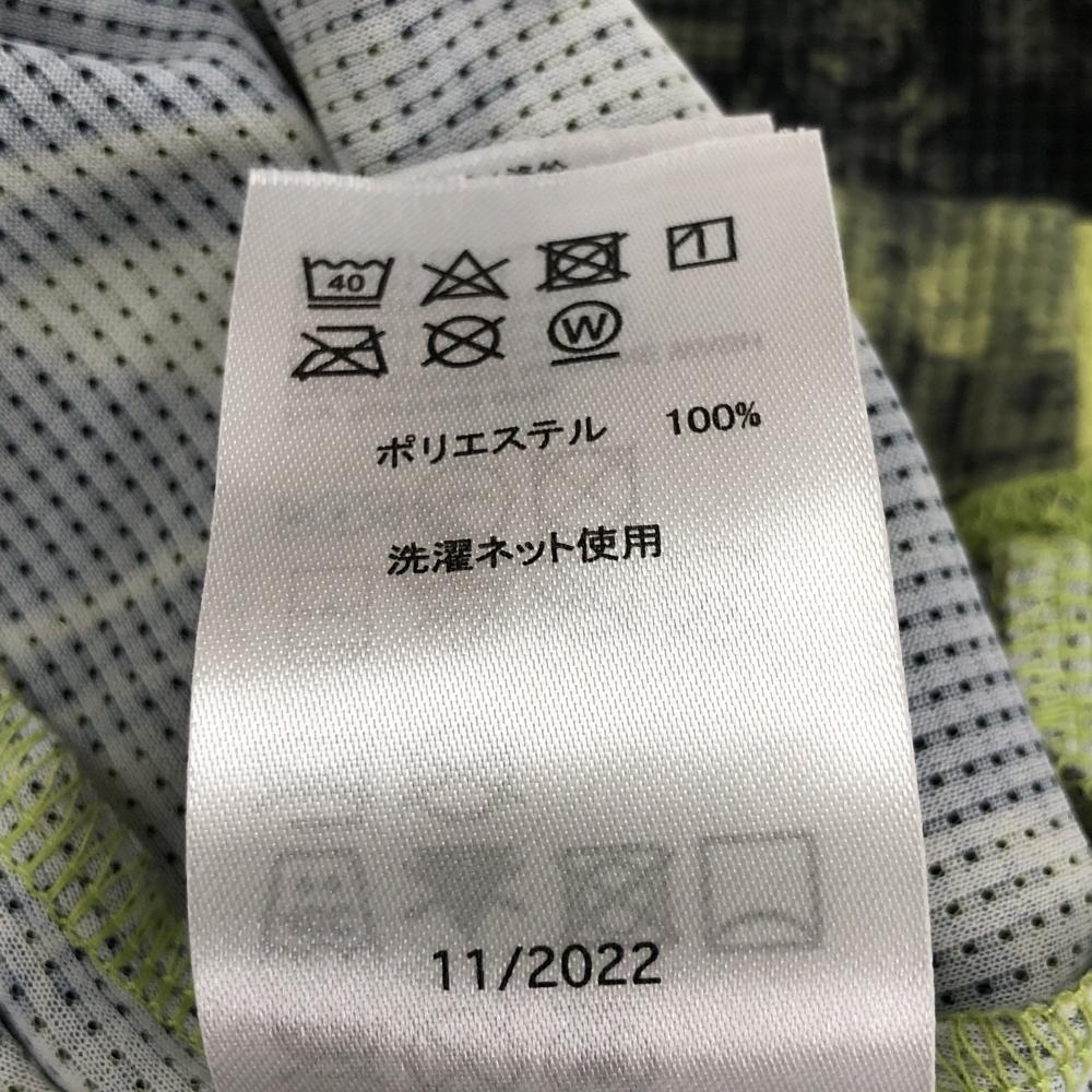 【超美品】オークリー 半袖ハイネックシャツ イエロー×黒 総柄 一部レオパード メッシュ調(diào) メンズ XL ゴルフウェア 2023年モデル Oakley