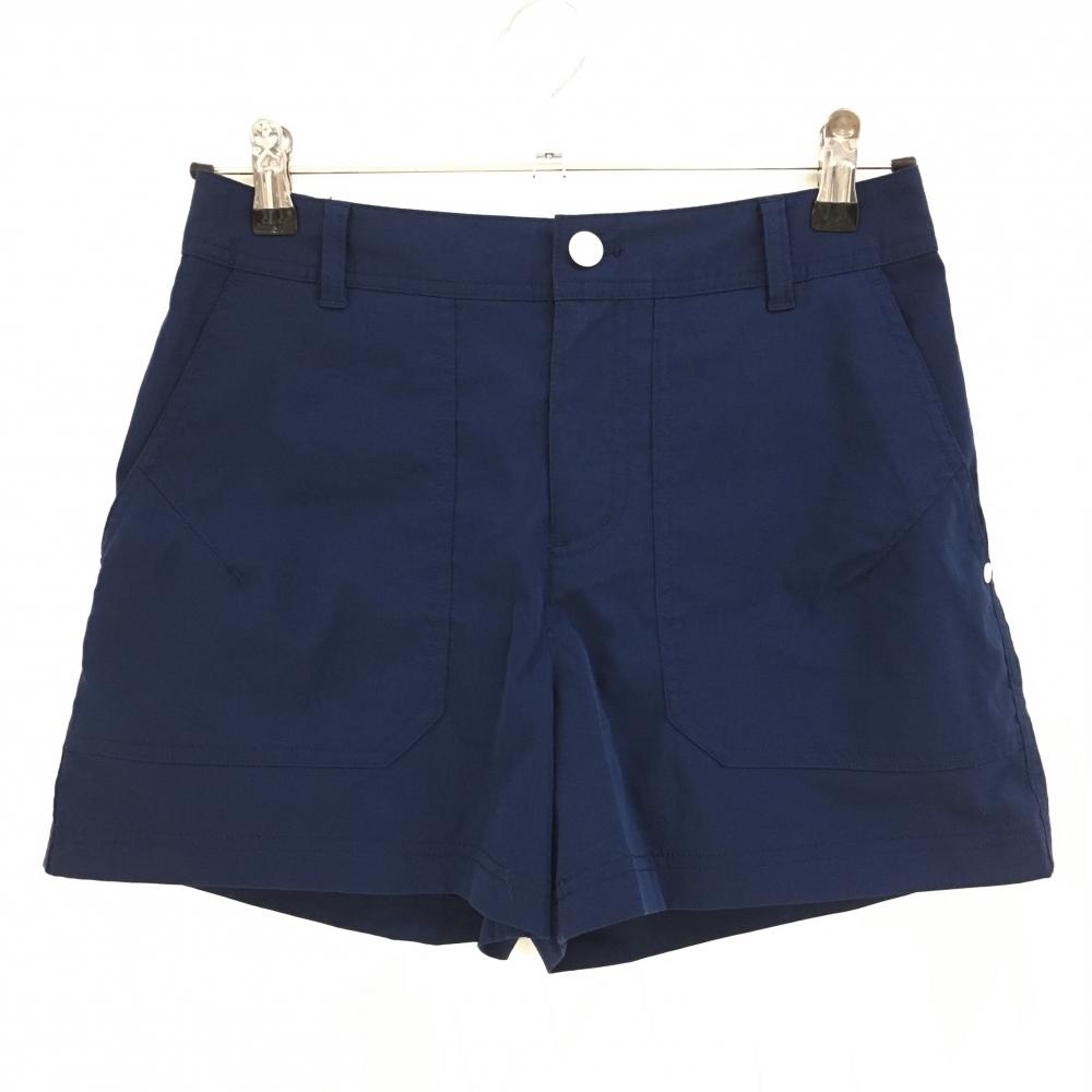 【超美品】ニューバランスゴルフ ショートパンツ ネイビー 后ポケットロゴ ストレッチ レディース 0(S) ゴルフウェア New Balance