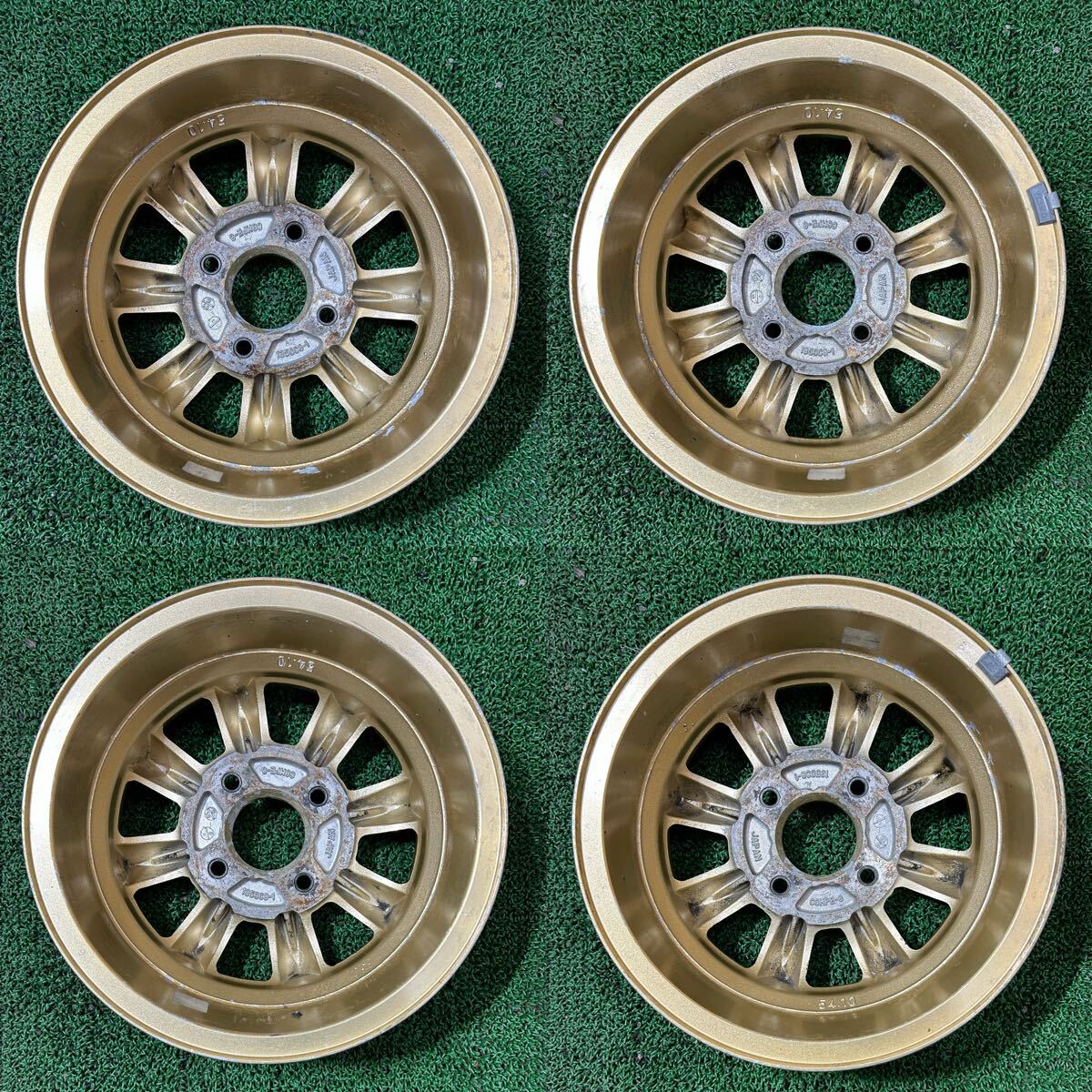 ＊ENKEI 國産 舊車用, ゴールド【13×5.0J +20 PCD:114.3×4H ハブ徑: 68mm】＊4本セット