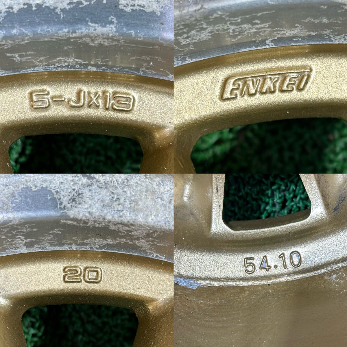 ＊ENKEI 國産 舊車用, ゴールド【13×5.0J +20 PCD:114.3×4H ハブ徑: 68mm】＊4本セット
