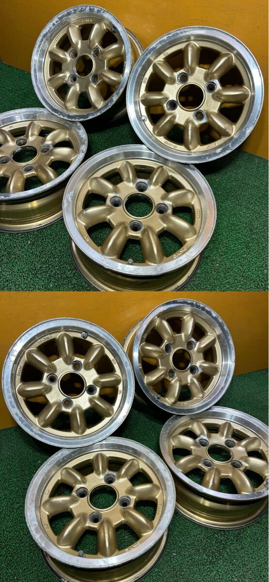＊ENKEI 國産 舊車用, ゴールド【13×5.0J +20 PCD:114.3×4H ハブ徑: 68mm】＊4本セット