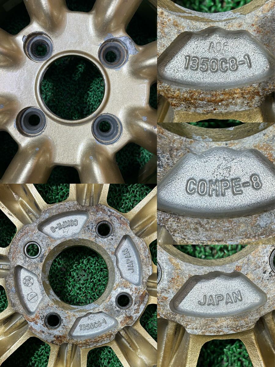 ＊ENKEI 國産 舊車用, ゴールド【13×5.0J +20 PCD:114.3×4H ハブ徑: 68mm】＊4本セット