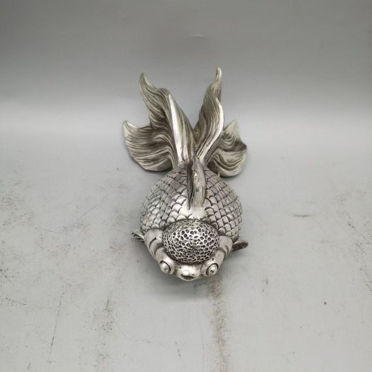 i30旧家収蔵 銅製 銀メッキ 金魚 置物(銅製)|売買された i30旧家収蔵 銅製 銀メッキ 金魚 置物(銅製)|売買された