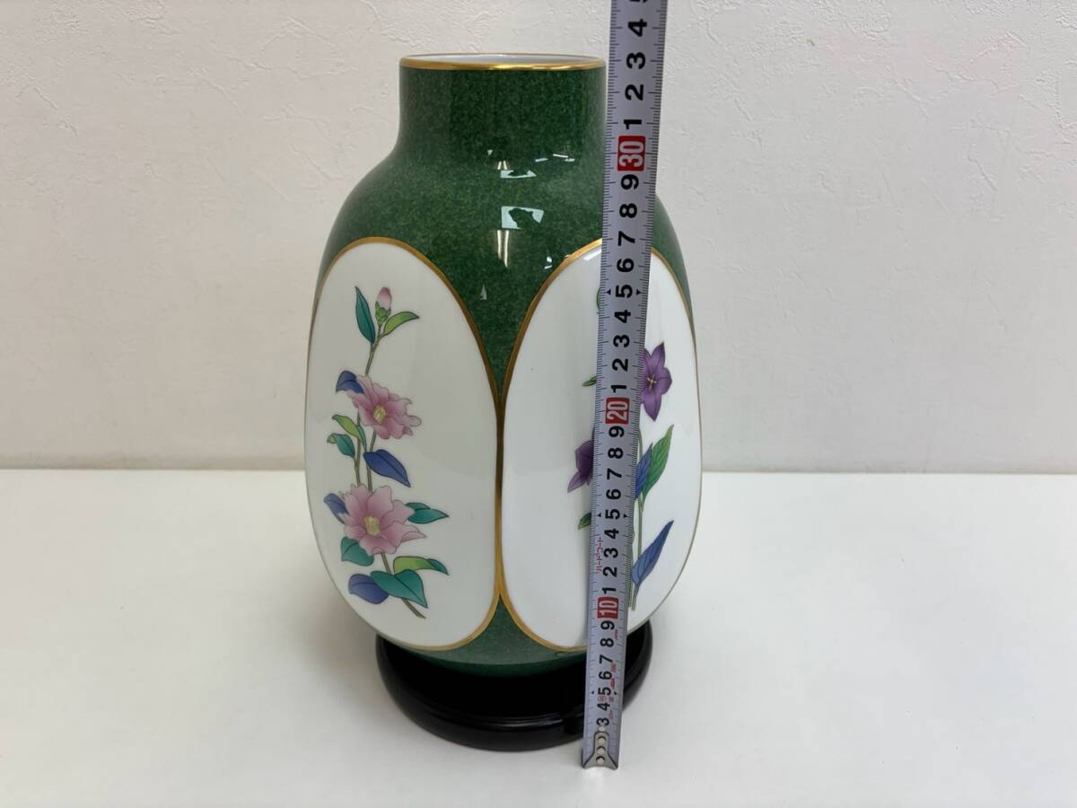T318E 香蘭社 色絵花文 金彩 花瓶 花器 花入 壺 フラワーベース T318E 香蘭社 色絵花文 金彩 花瓶 花器 花入 壺 フラワーベース
